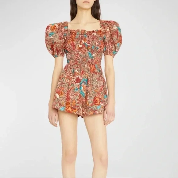 NWT Ulla Johnson Arlo 100% Cotton Poplin Romper Playsuit Size 6 - Picture 3 of 15